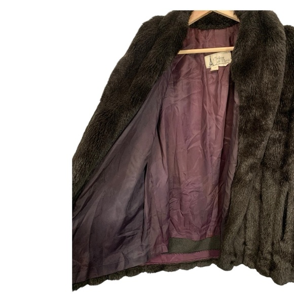 Vintage Orleon De Paris Faux Fur Coat Size Small - Picture 9 of 11